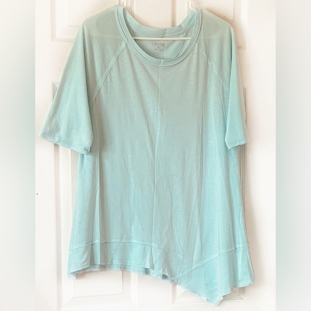 Calvin Klein Green Women’s‎ shorts Sleeve Round neck Sz XL